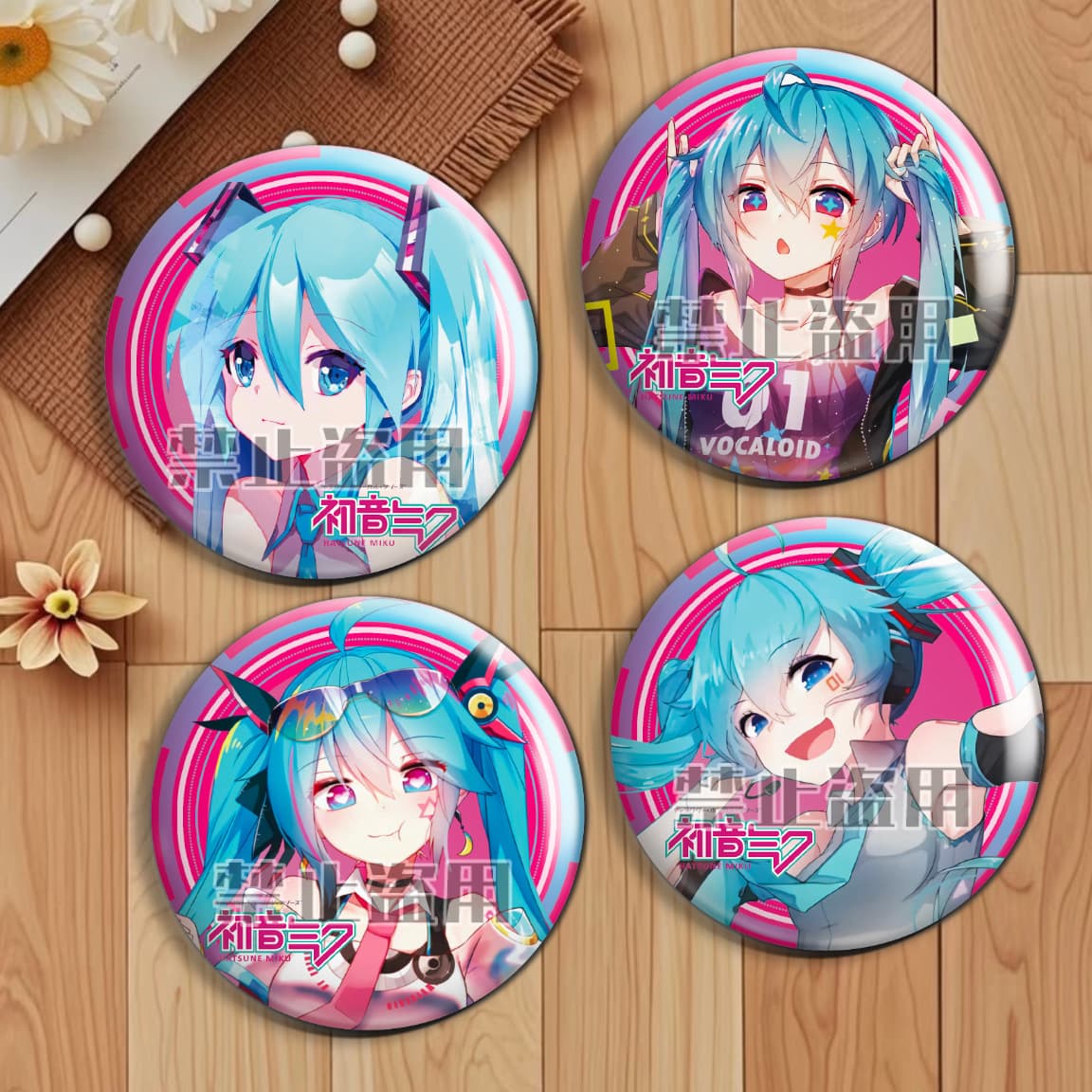 Hatsune Miku laser badge miku virtual two-dimensional fan animation peripheral 75 bar spot millet brooch