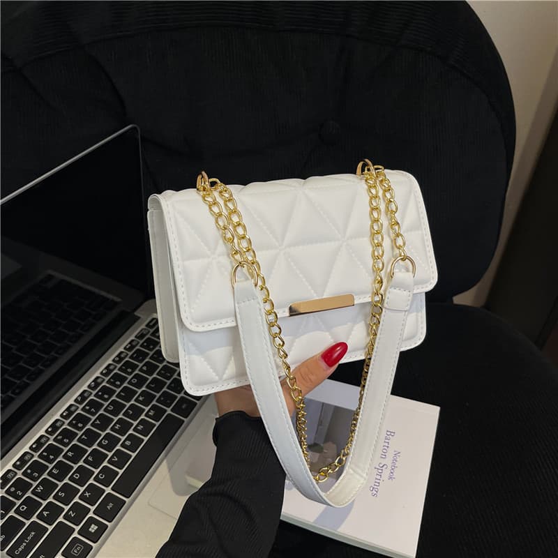 Quilted Chanel-Style Chain Mini Square Bag for Women, Fashionable High-Quality Texture, Trendy Casual Personality Crossbody Bag