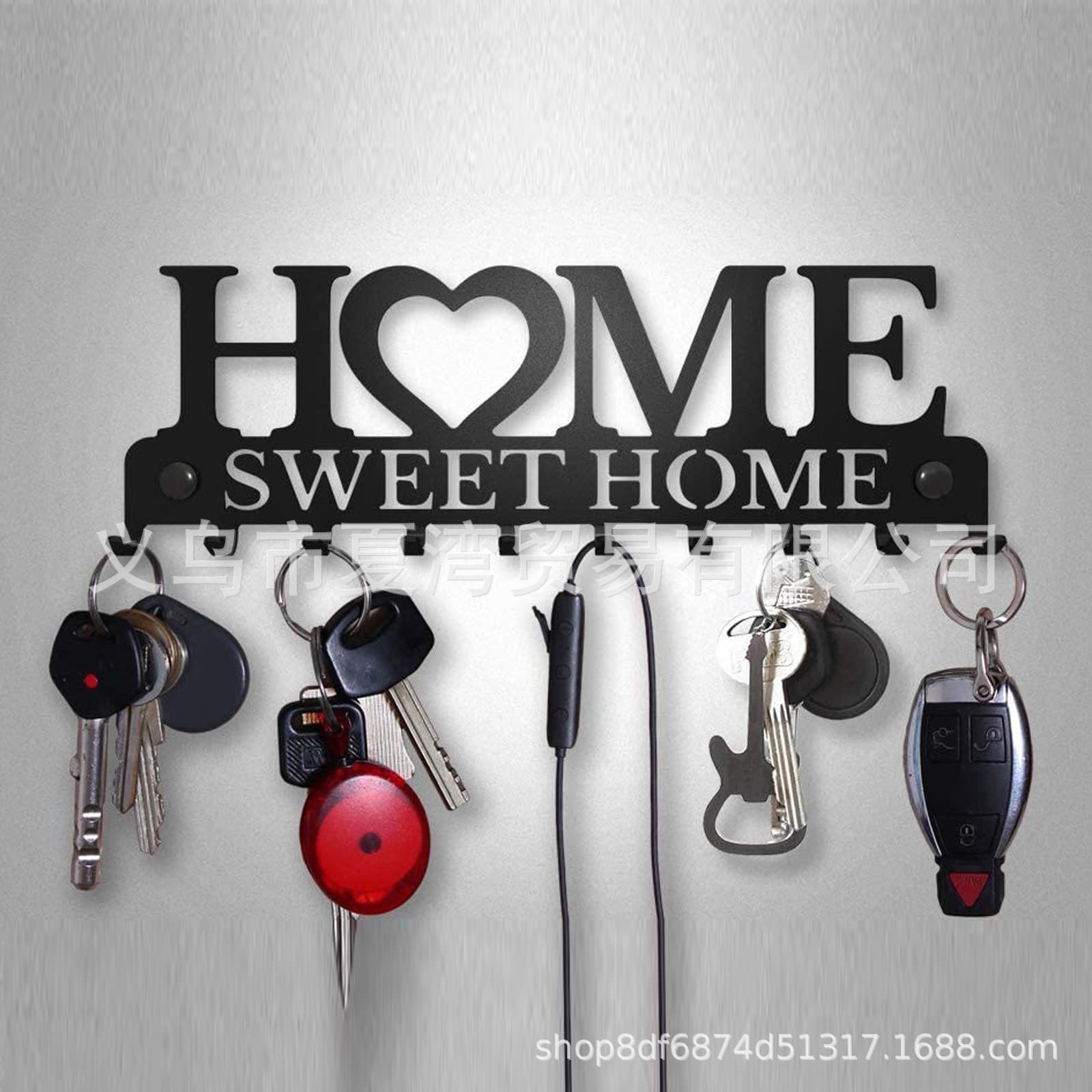 Black Balcony Metal Wall-Mounted Coat Rack Hat Rack Key Rack Kitchen Organizer Bathroom Accessory Hook Hanger
