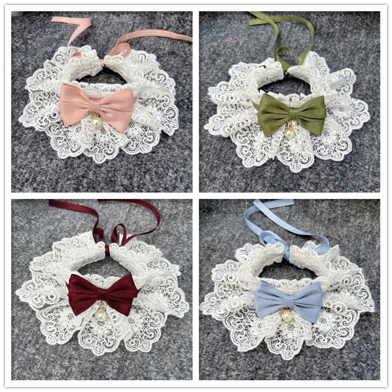 Pet Saliva Towel Dog Cat Scarf Small Medium Large Dog Muzzle Necklace Collar Bell Tie Pet Accessories Decorations