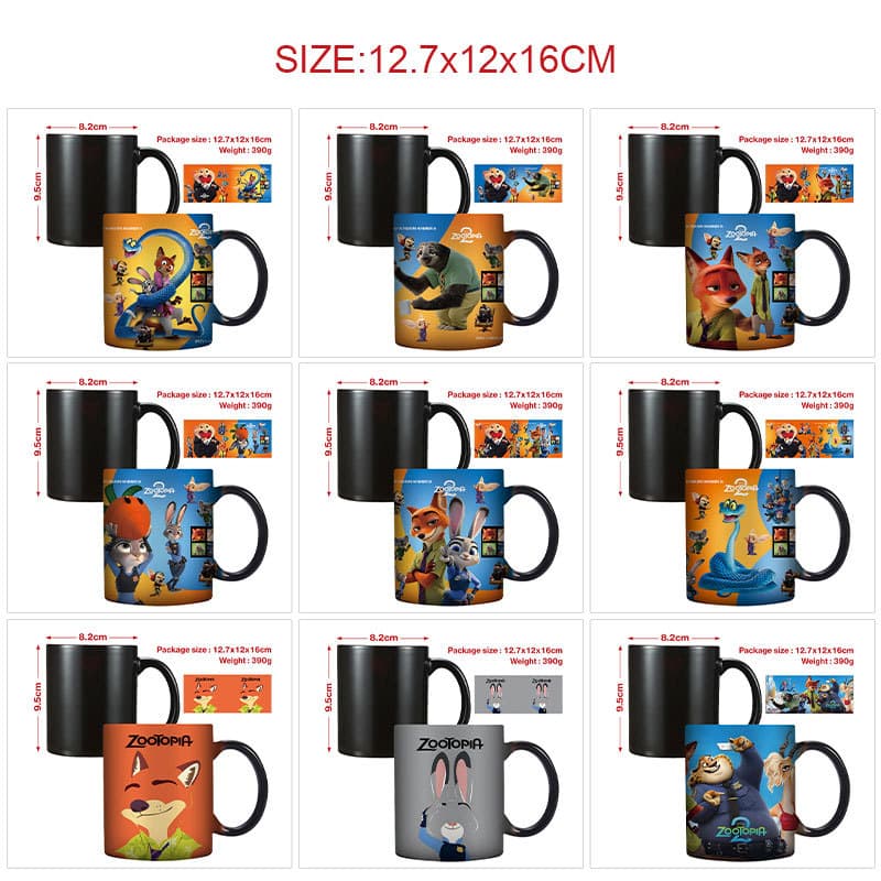 Multiple Anime Thermochromic Ceramic Mug, Large Capacity High-Temperature Resistant Mug, Home & Student Mug