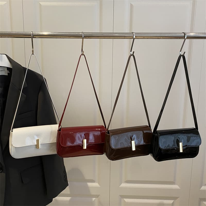 Fashionable Small Bag for Women, Korean-Style Mini Square Bag 2025 Autumn New Arrival, Simple Lock-Clasp Shoulder Bag, Trendy Women's Handbag