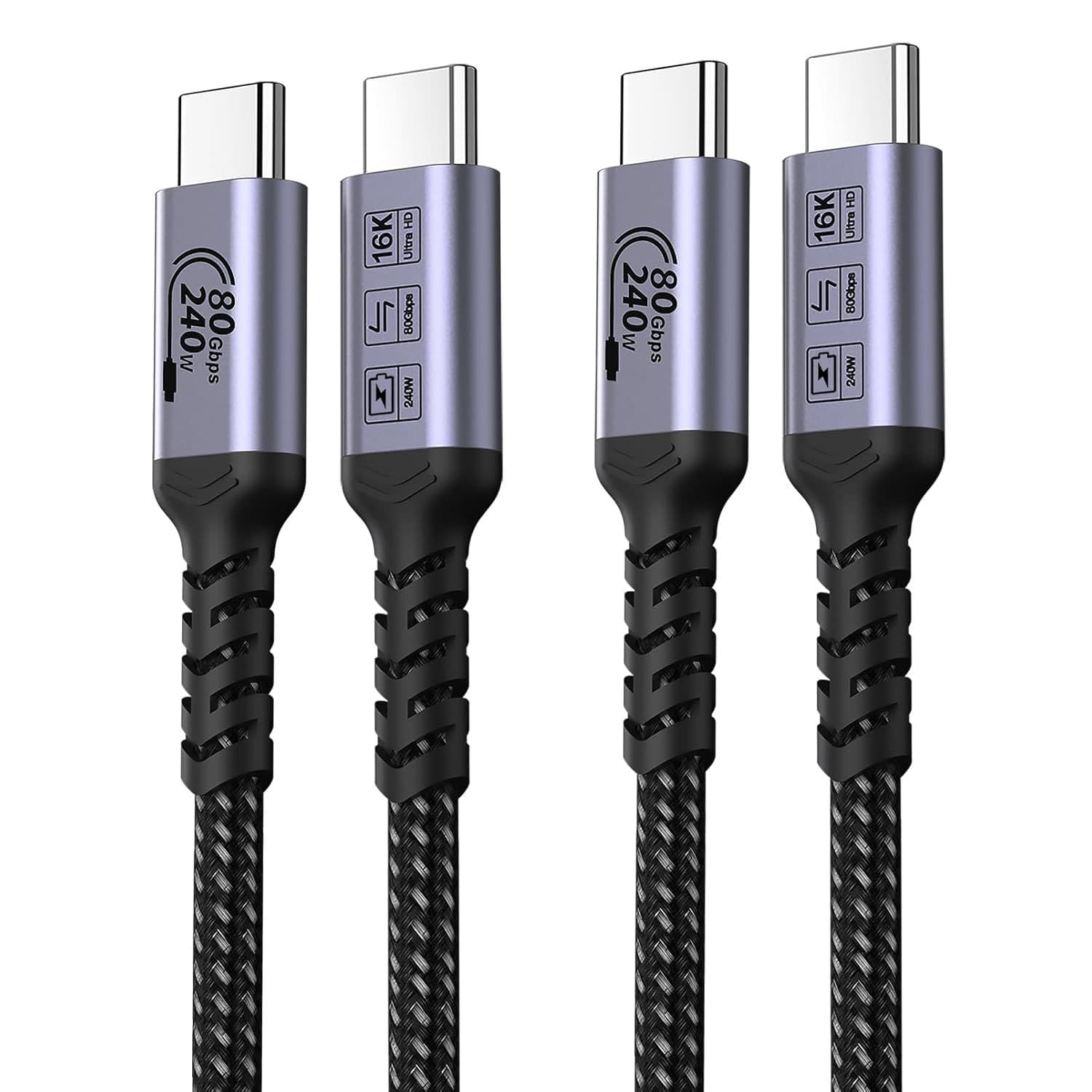 USB4 Full-Function Type-C Data Cable 4K 8K@60Hz 240W Flash Charge 80G Compatible with Thunderbolt 5/4