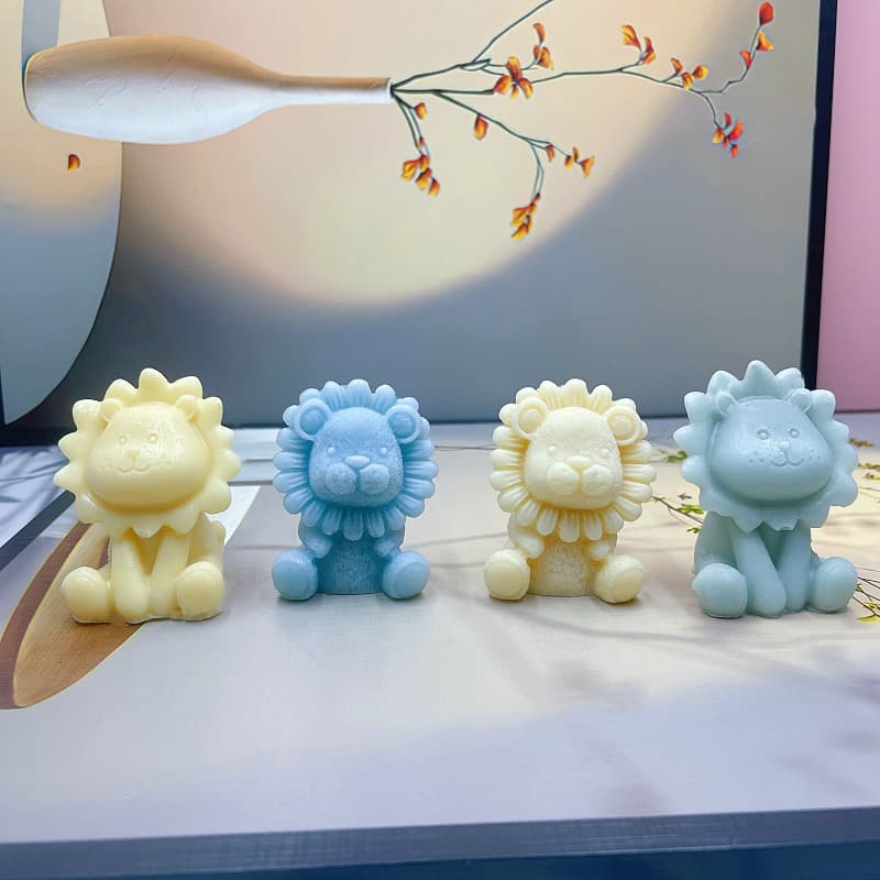 Cartoon 3D Lion Handmade Soap Mold DIY Aromatherapy Candle Plaster Decoration Chocolate Baking Silicone Mold