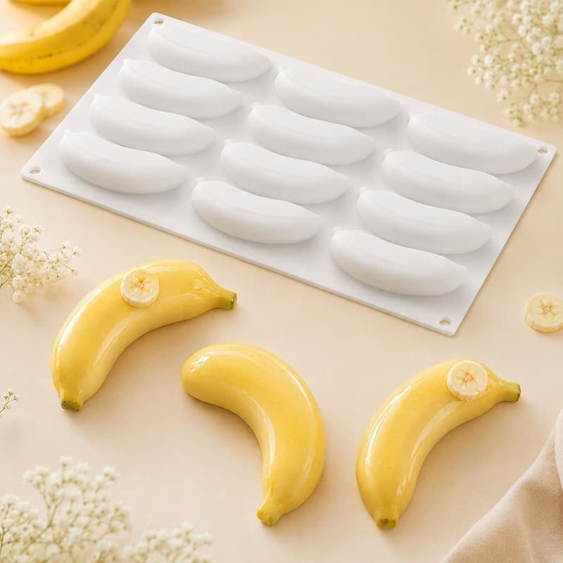 New Cross-border 15-Connected Lemon Fruit Food-Grade Silicone Mold Home Baking Mousse Cake Mold Tool