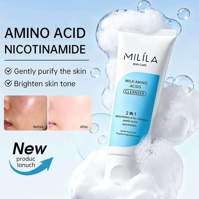 Cross-border Exclusive MILILA Milk Amino Acid Facial Cleanser Mousse for Oil and Blackhead Cleansing, Moisturizing Face Wash