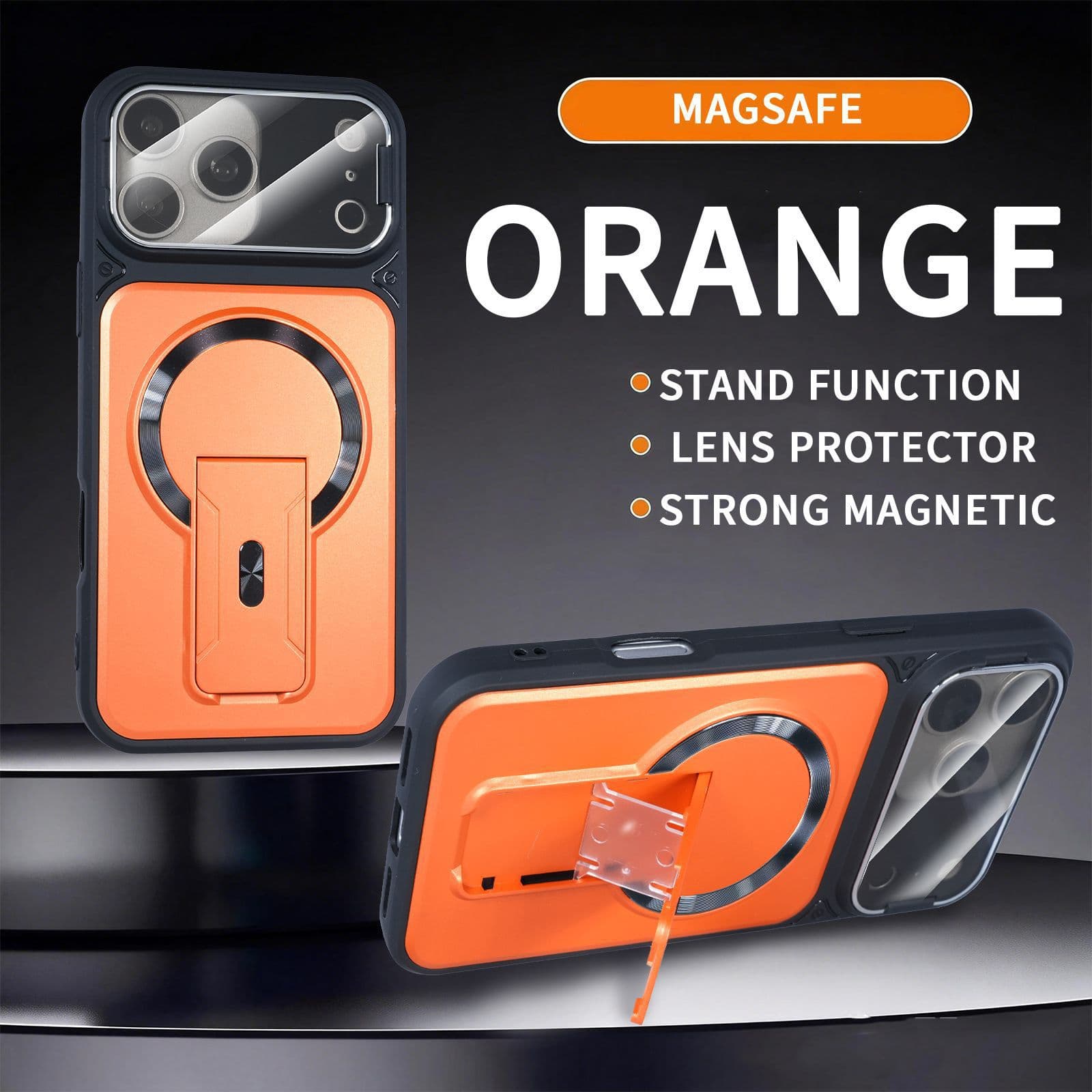 Cross-border Compatible with iPhone 17 Pro Max Invisible Stand Phone Case Magnetic Apple 16 Drop-Resistant Full-Coverage Protective Cover