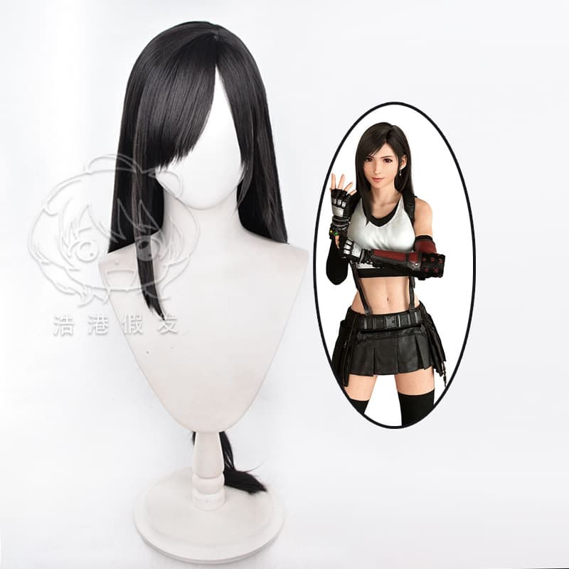 [Haogang] Final Fantasy 7 FF7 Tifa Lockhart cosplay wig with natural black hair