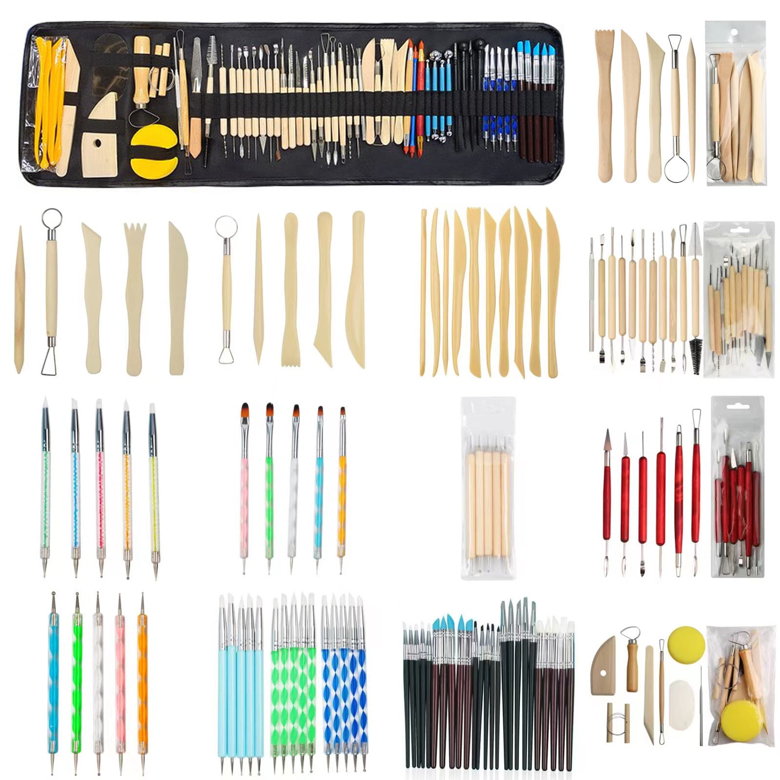 Pottery Clay Sculpture 5-Piece Set Art Supplies DIY Sculpture Modeling Tools Manufacturer Polymer Clay Ceramic Tools Wholesale