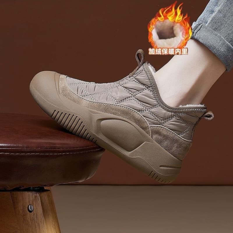 Hot 2024 Winter New Thickened Fleece-Lined Snow Boots for Women, Versatile Casual Non-Slip Short Boots, Warm Cotton Shoes