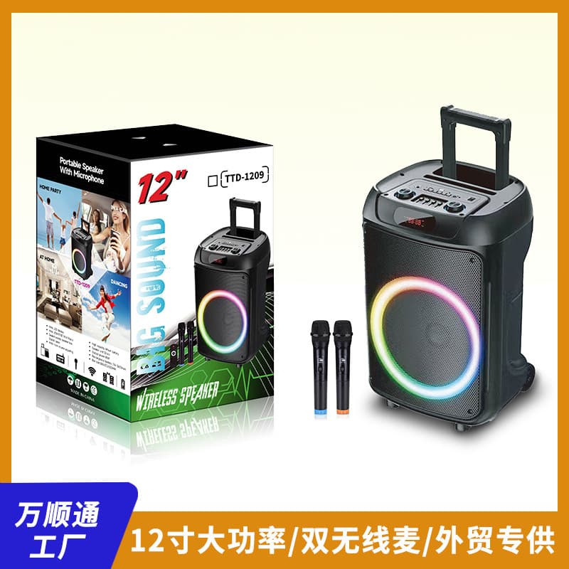 Germany 2026 New YFTTD-1209 Factory Single 12-inch Outdoor Trolley Speaker with Bluetooth and Dual Wireless Microphones 40