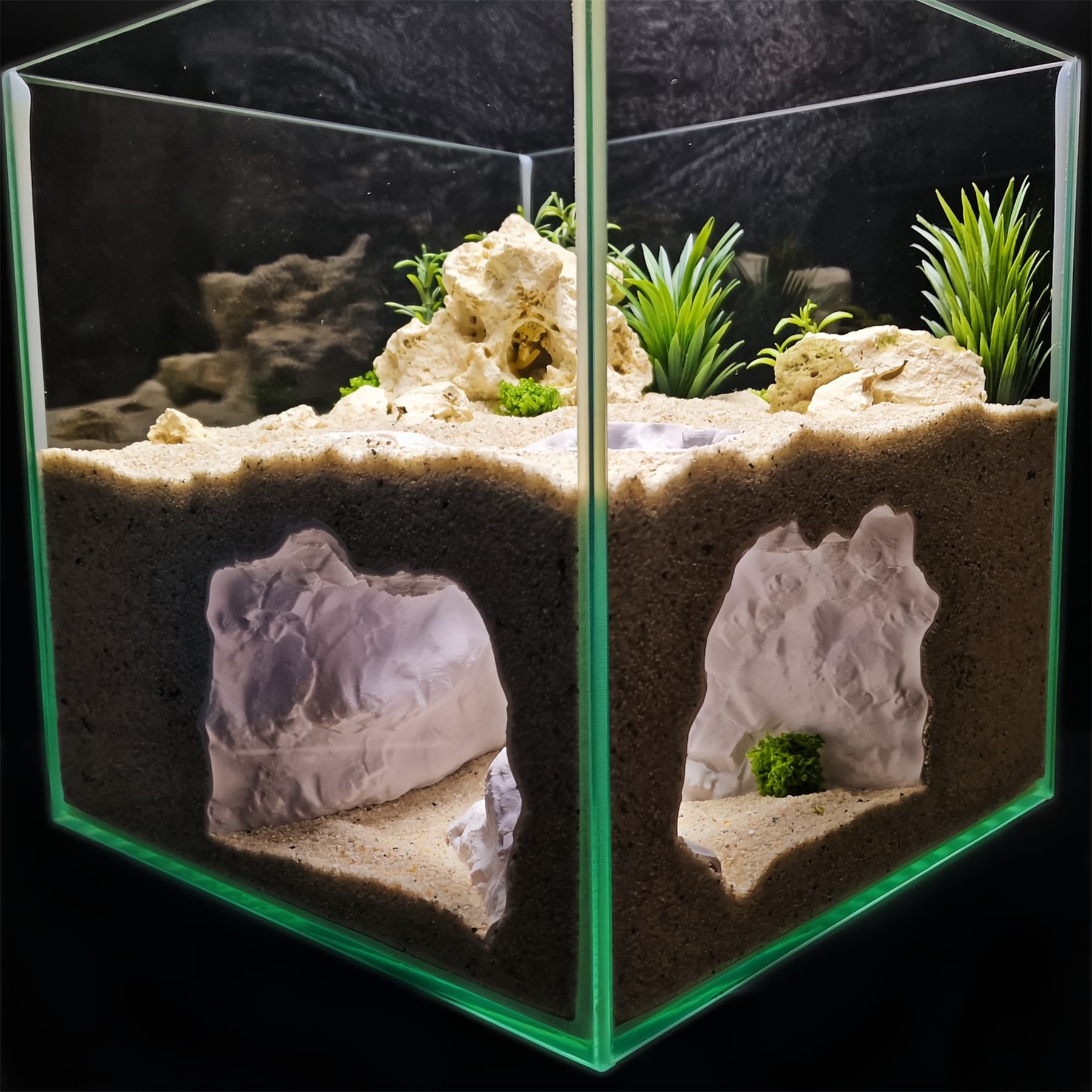 Cave Tank Decoration Simulation Ecological Deep Rock Cave Fish and Shrimp Hiding Spot Aquarium Corner Viewing Cave