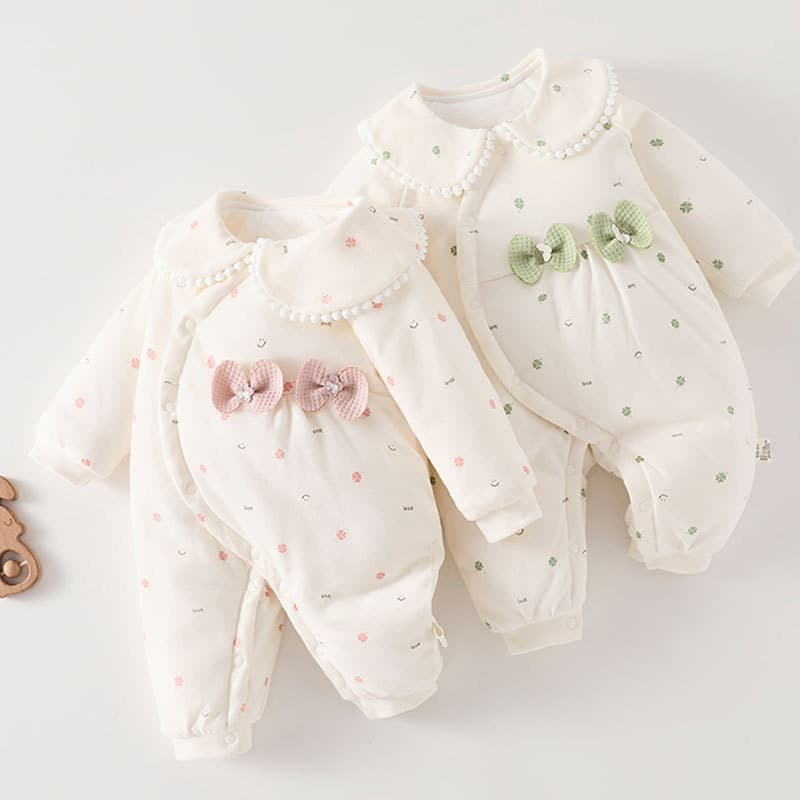 Baby clothes autumn and winter thick cotton 80g newborn cotton-padded jacket princess sleeve butterfly clothes baby quilted thickened cotton clothes