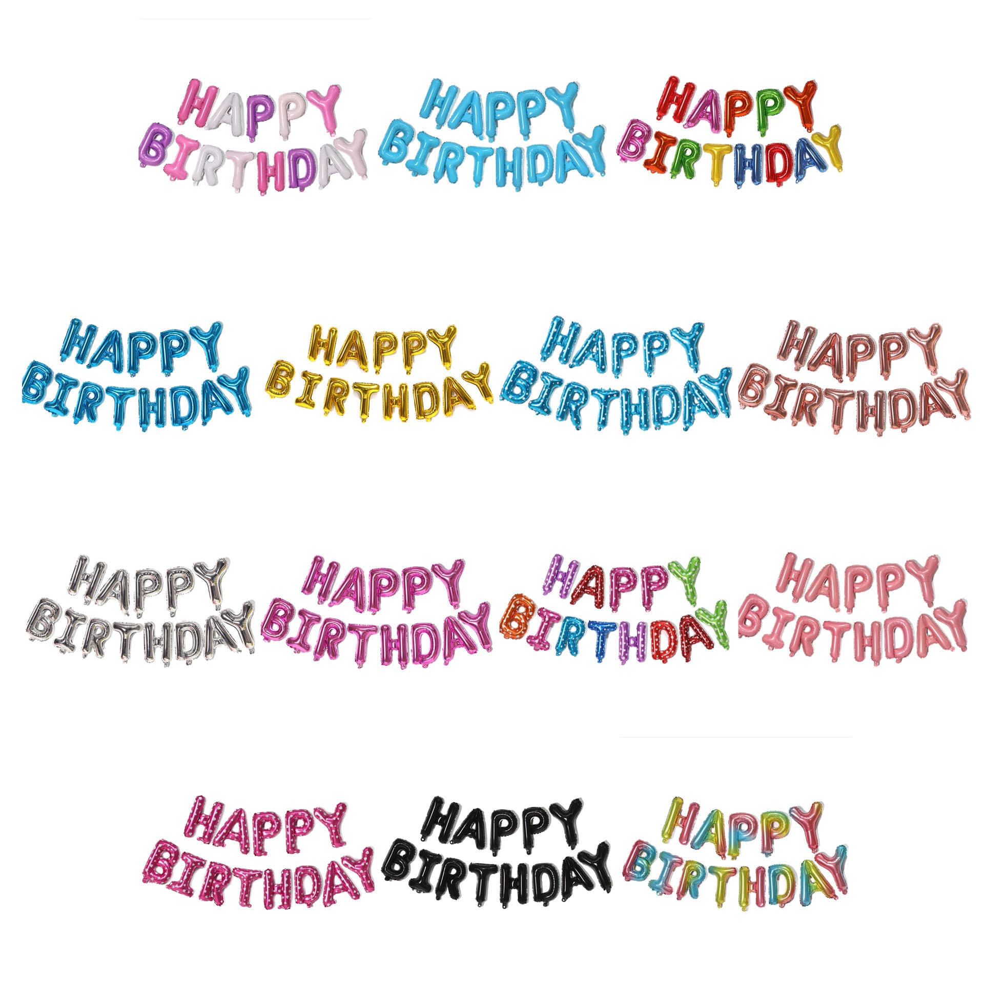 Cross-border 16-inch letter aluminum foil balloon happy birthday balloon set happy birthday aluminum foil balloon
