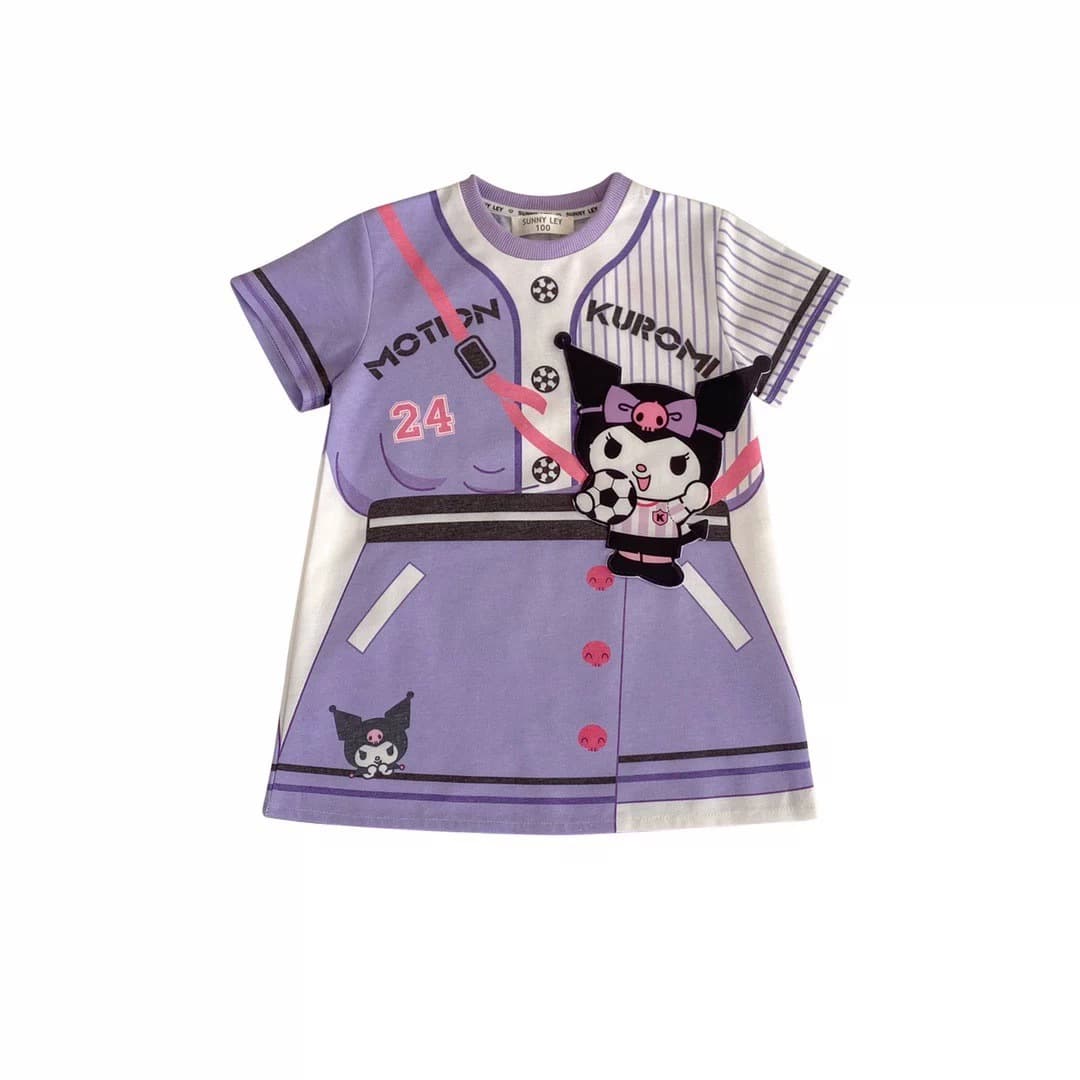 2026 Summer New Sweet Gentle Sporty Baby T-Shirt Dress Cartoon Cute Short Sleeve Summer Girls' Dress