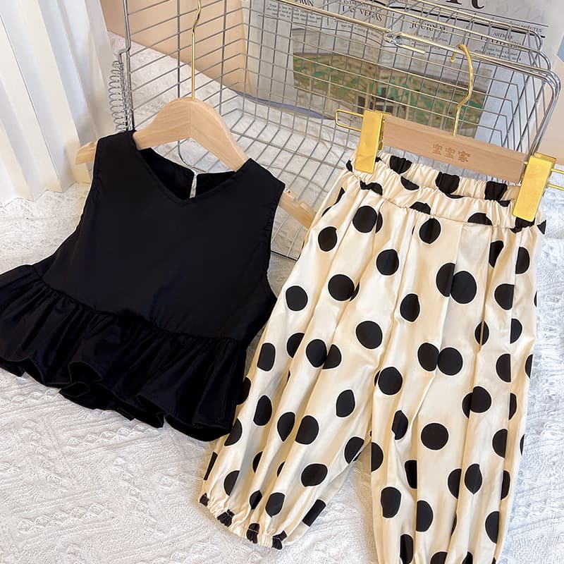 2025 Summer New Style Girls Casual Outfit Baby Girl Vest and Mosquito Pants Set
