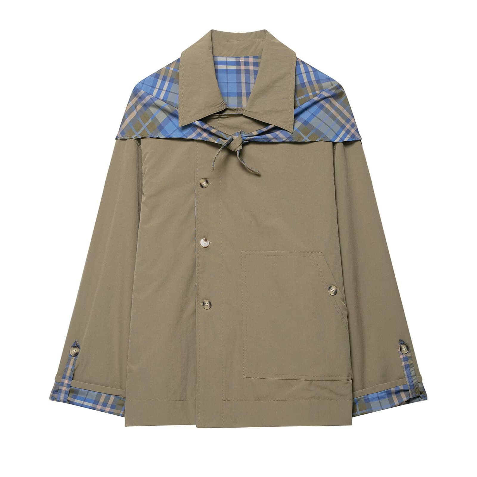 Cross-border Export Women's Clothing 2025 Autumn European and American Style Reversible Plaid Scarf Decoration Jacket Coat Women's A67995