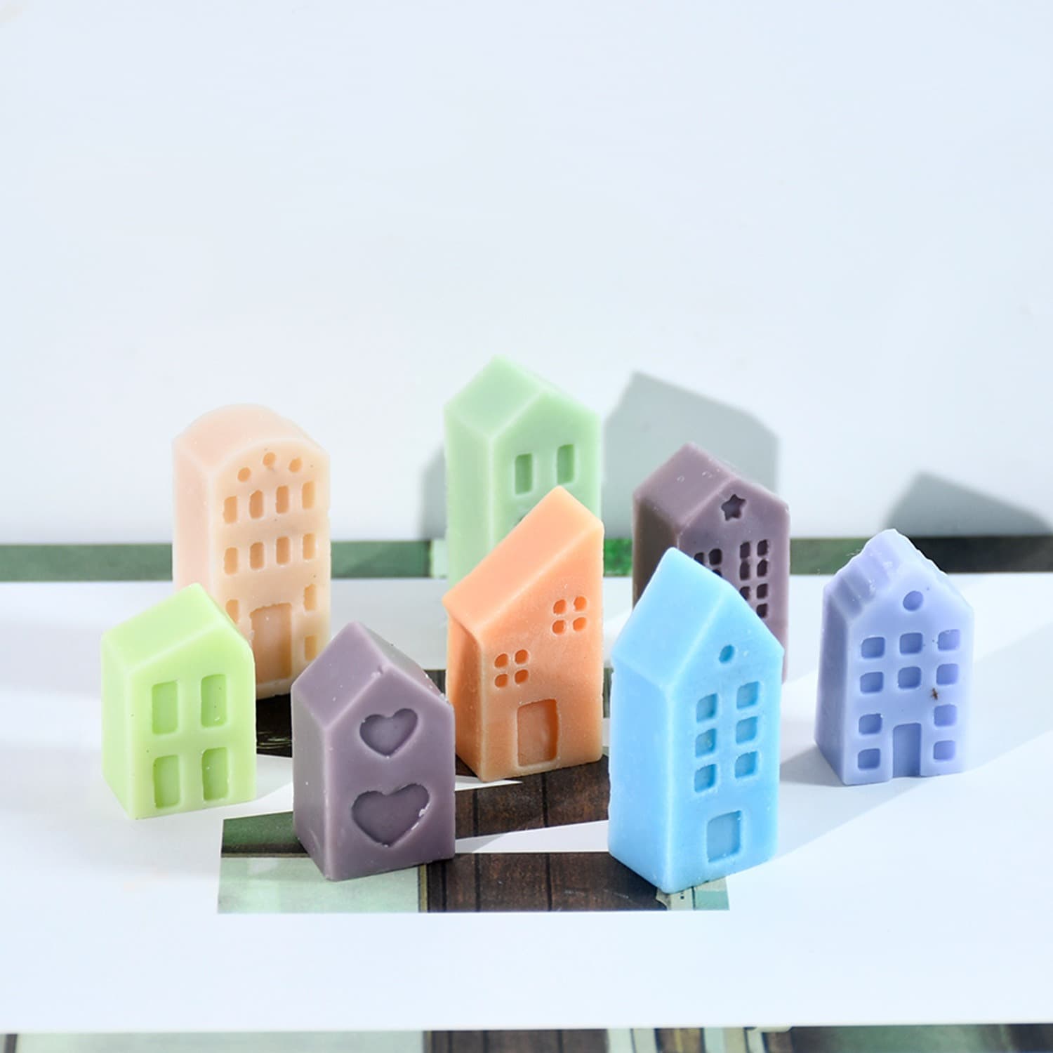 New DIY Mold Small House Silicone Mold European House Decoration Epoxy Resin Mold Plaster Mold