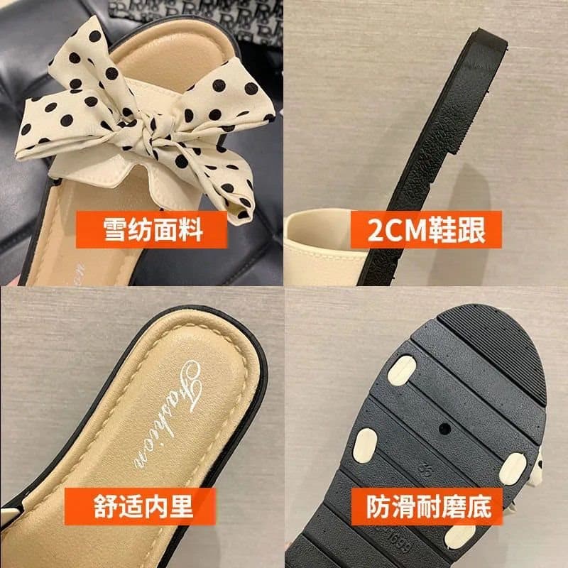 Summer Slippers Women New Butterfly Knot Ins Korean Fashion Student Outdoor Soft Sole Non-Slip Flip Flops