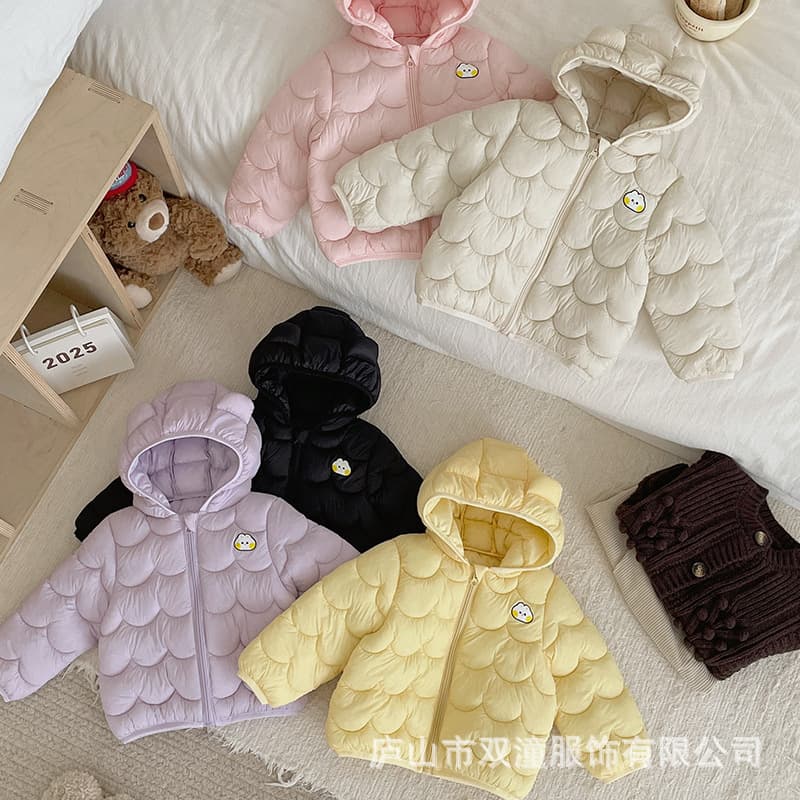 Baby Lightweight Cotton Padded Jacket for Boys and Girls Children's Cotton Coat Winter Hooded Jacket Outerwear Autumn and Winter New Style