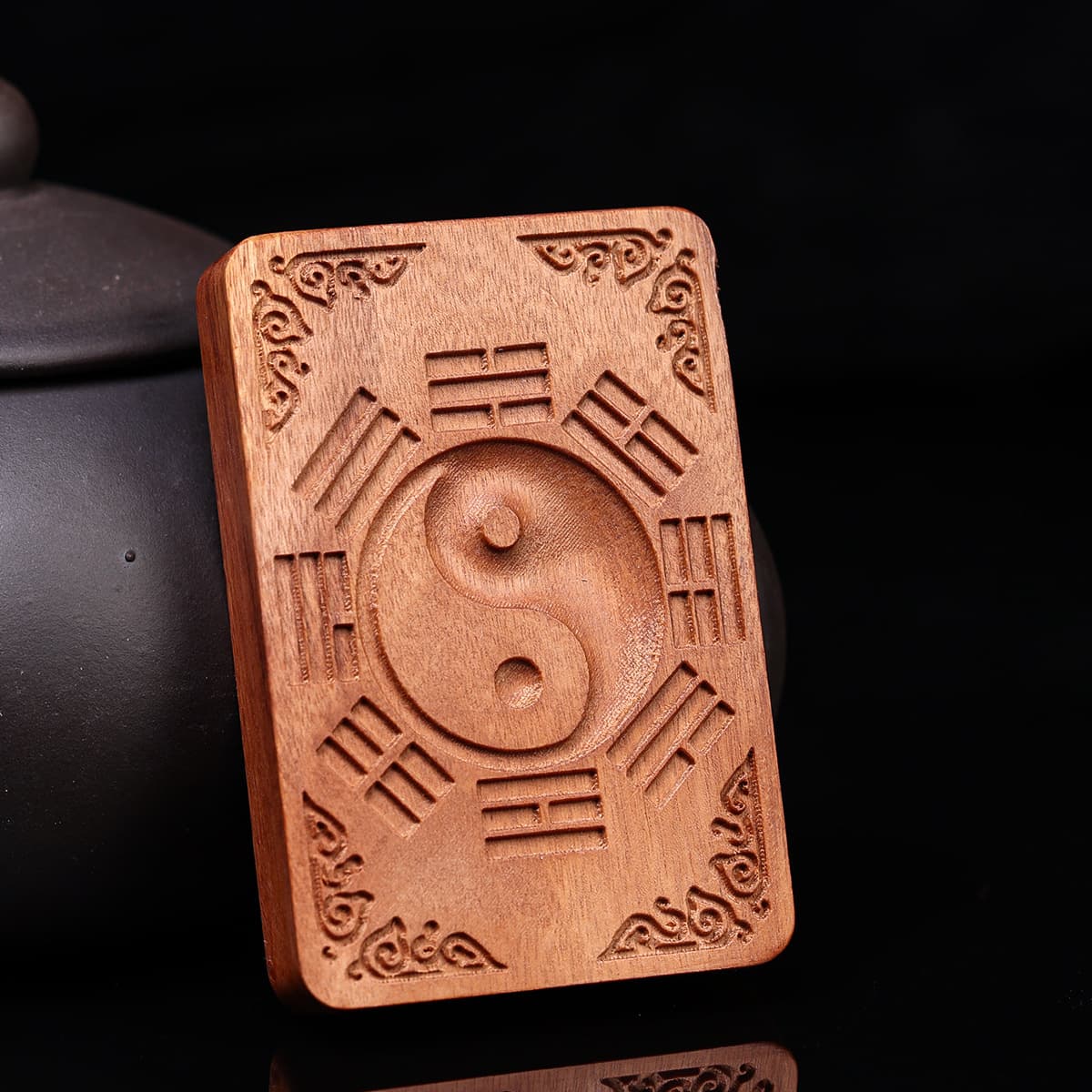 Thunderstruck Jujube Wood Ziwei Taboo Hanging Ornament Pendant, Taoist Dharma Implements, Old Material Dark Color Fine Carving Handmade