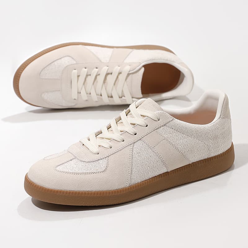 Top-layer Cowhide Linen Breathable Men's Shoes German Training Shoes Sports Casual Board Shoes Men's Breathable Casual Board Shoes