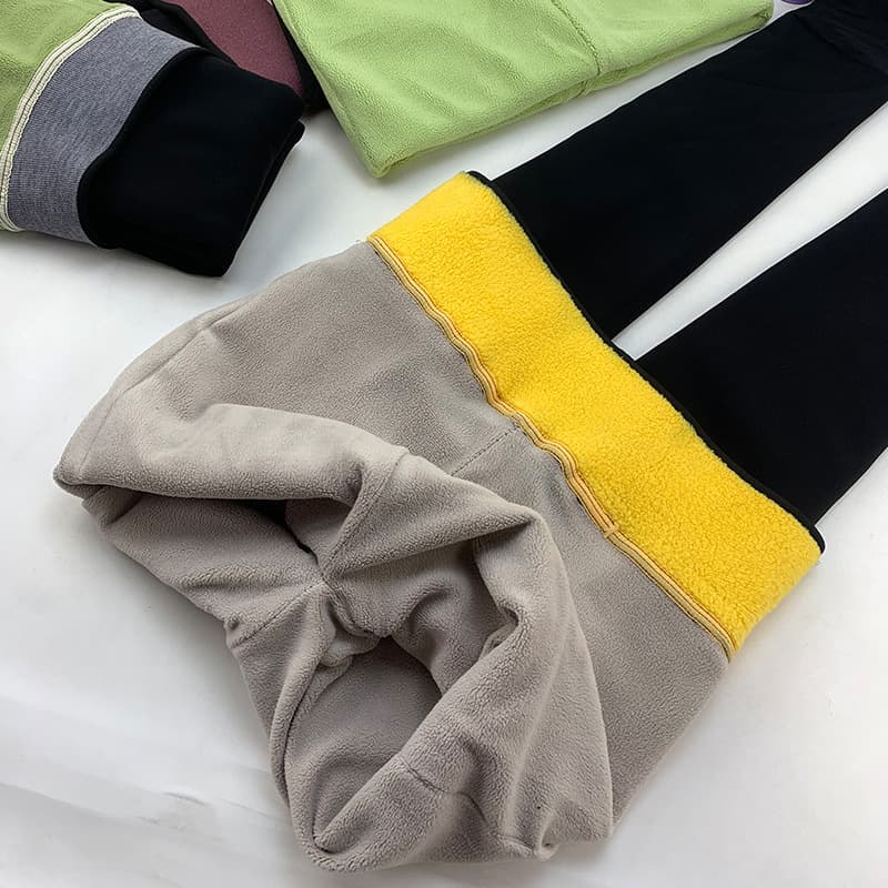 550g Women's Outerwear Leggings, Fleece-lined and Thickened, Double-layered, Positioning Waist Support, One-line Crotch, Slimming Black Leggings