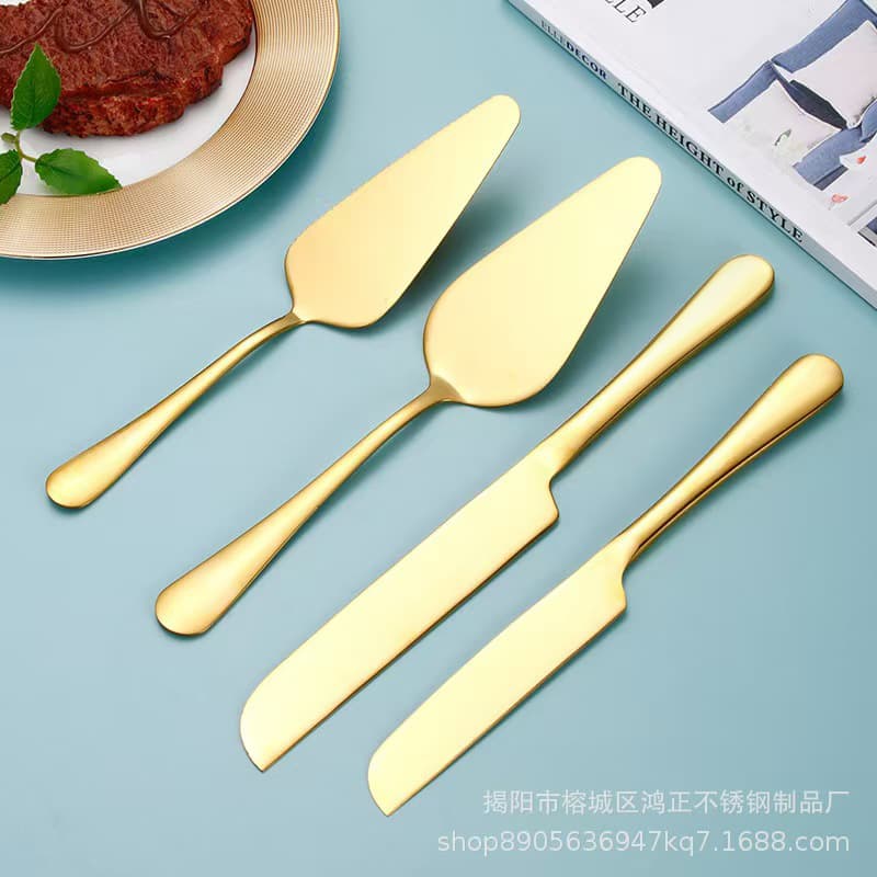 Amazon Stainless Steel Bread Knife and Spatula 2-Piece Set: Cake Knife, Pizza Knife, Dessert Cake Spatula, Baking Cutlery Factory