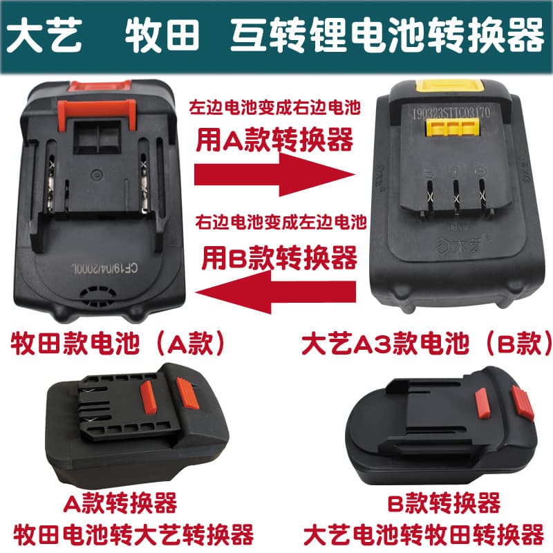 Adapter for Makita Battery Converter to Dayi A3 Tool, Dayi Interchangeable Lithium Battery Interface for Drill