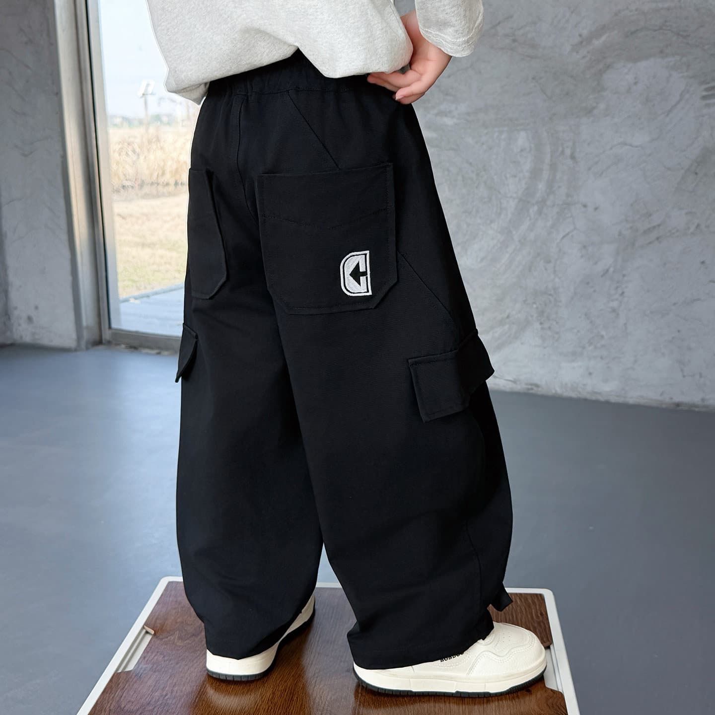 Boys Spring Autumn Casual Cotton Pants 2026 New Children Loose Wide Leg Pants 5 Year Old Baby Cargo Pants 6