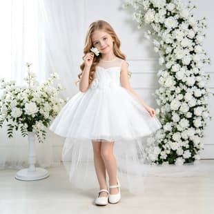 Flower Girl Wedding Little Girl Dress Princess Dress Children's Host Catwalk Performance Dress Girl Piano Performance Dress