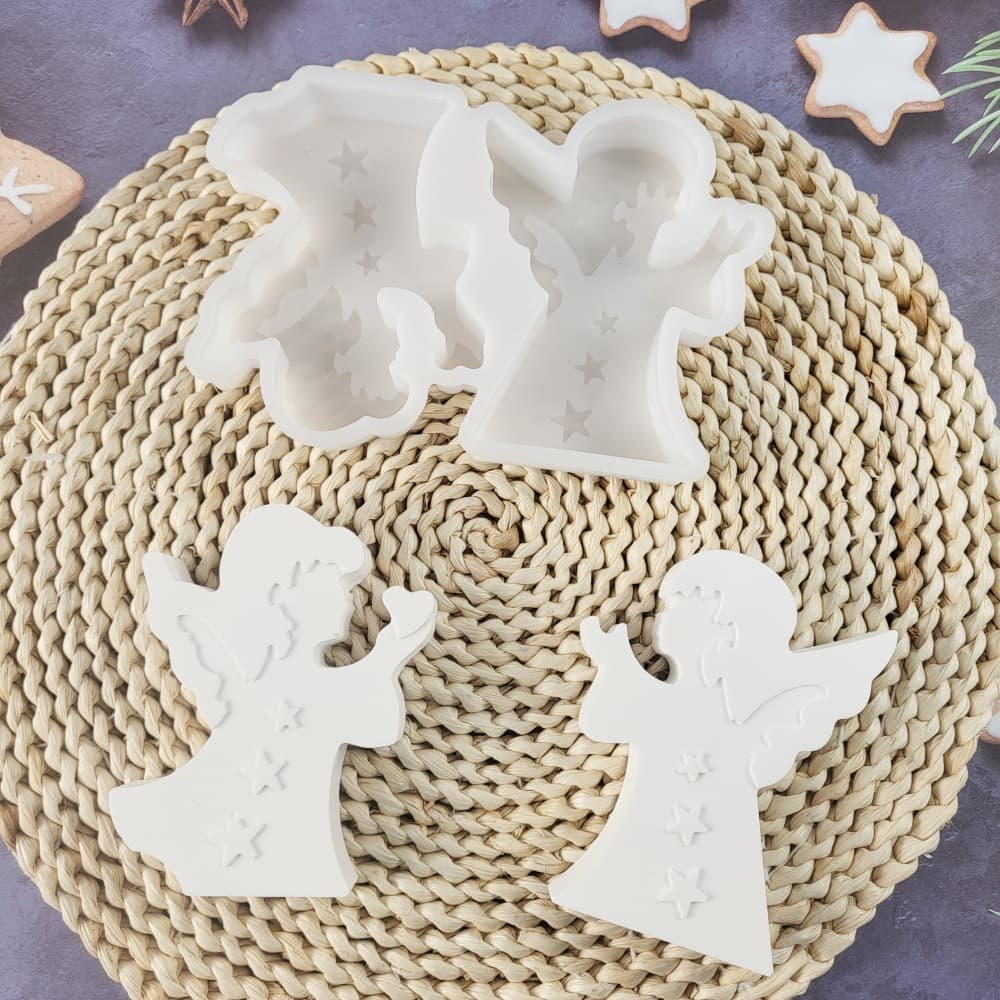 S0710 Angel two-piece set of ornaments decorative cement plaster mold DIY silicone mold