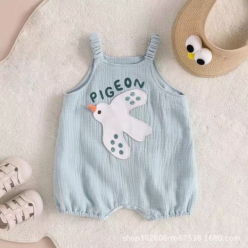 Baby Romper Summer Thin Cotton Romper Unisex Newborn One-Month Old Three-Month Old Short Sleeve Overalls Baby Clothes