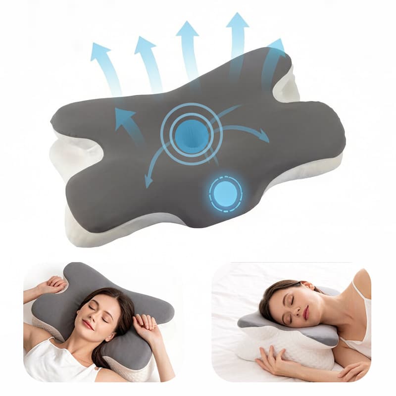 Cross-Border New Product Double Neck Support Four-Piece Pillow Butterfly Wing Memory Pillow Temu Hot-Selling Breathable Neck Pillow Butterfly-Shaped Airplane Pillow