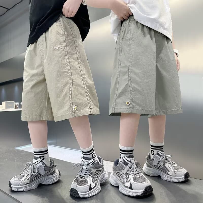 Boys' Cargo Shorts Summer Thin Casual Shorts for Kids Trendy Five-Point Pants Cool Mid-Length Shorts