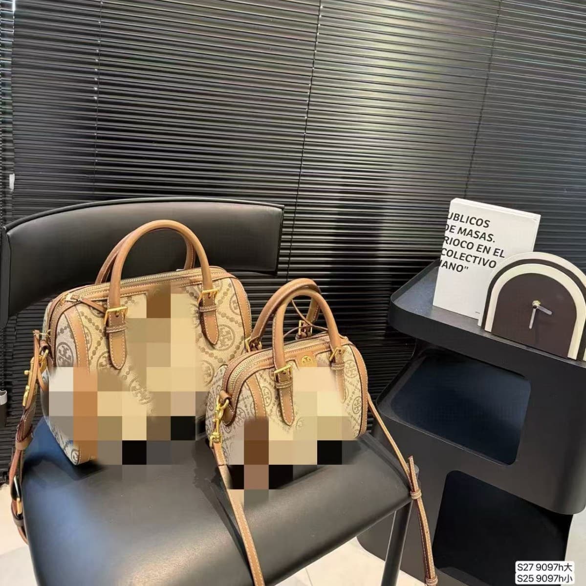 Tortyburch 2025 New Monogram Handheld Boston Pillow Bag Barrel Bag Versatile Shoulder Crossbody Women's Bag