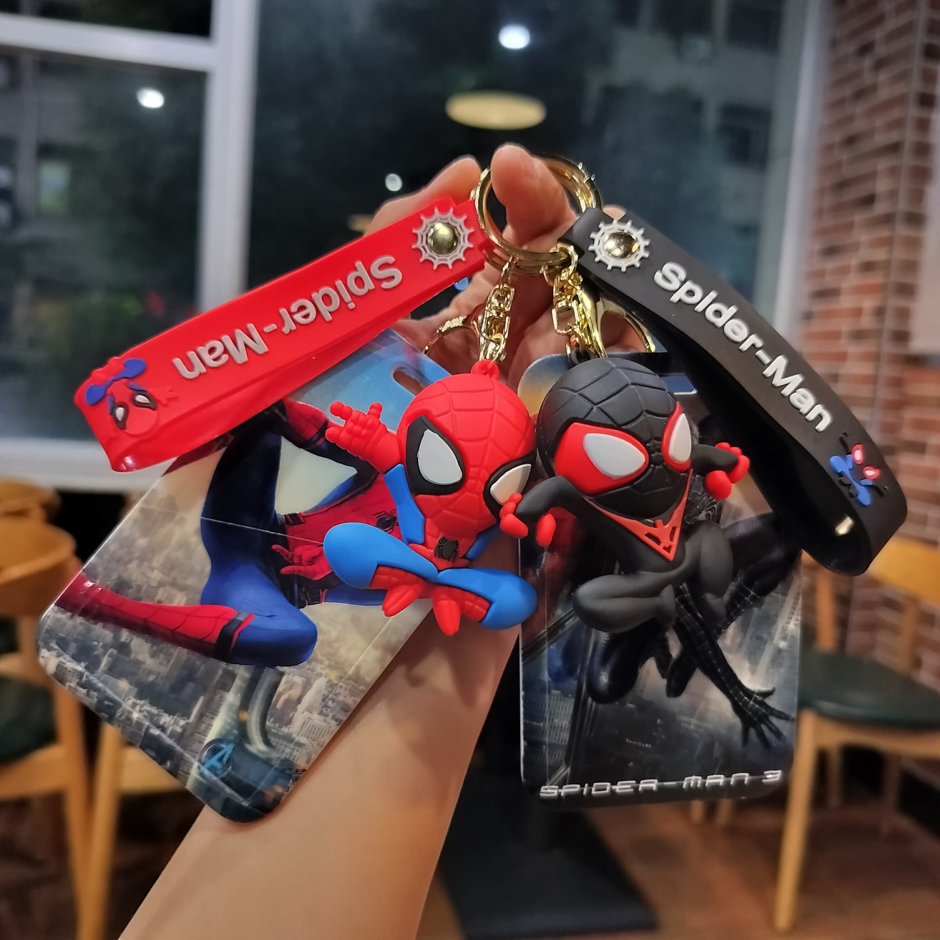 Creative Spider-Man Keychain Pendant Marvel Student Card Holder Cartoon Spider-Man Bus Card Meal Card Case Wholesale