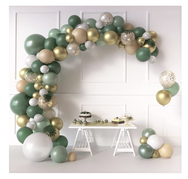 Sage Green Balloon Forest Zoo Jungle Tropical Theme Baby Baptism Bride Shower Birthday Party
