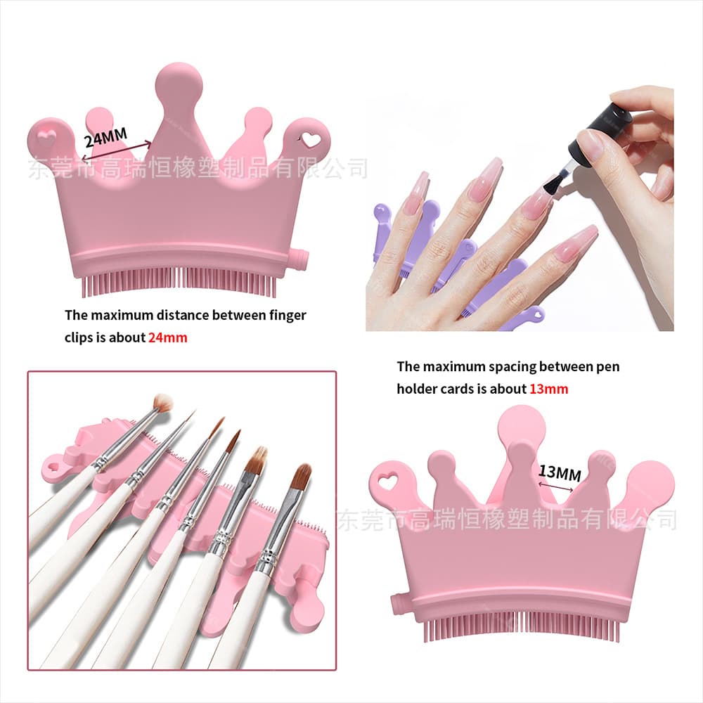 Nail silicone cleaning dust brush silicone manicure finger splitting aid Silicone Nails Seperator