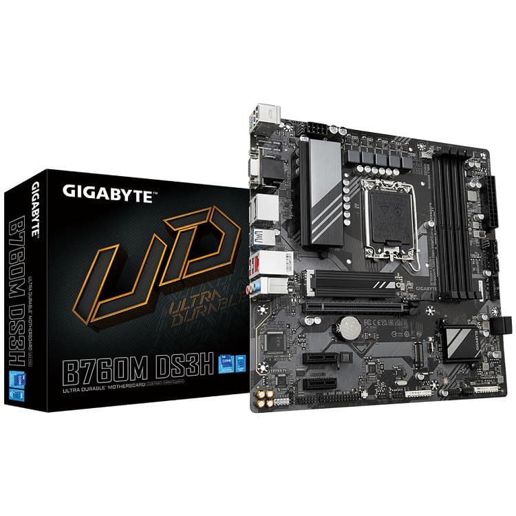 GIGABYTE B760M DS3H DDR5 Motherboard Compatible with CPU 13700KF/13600KF/14700KF