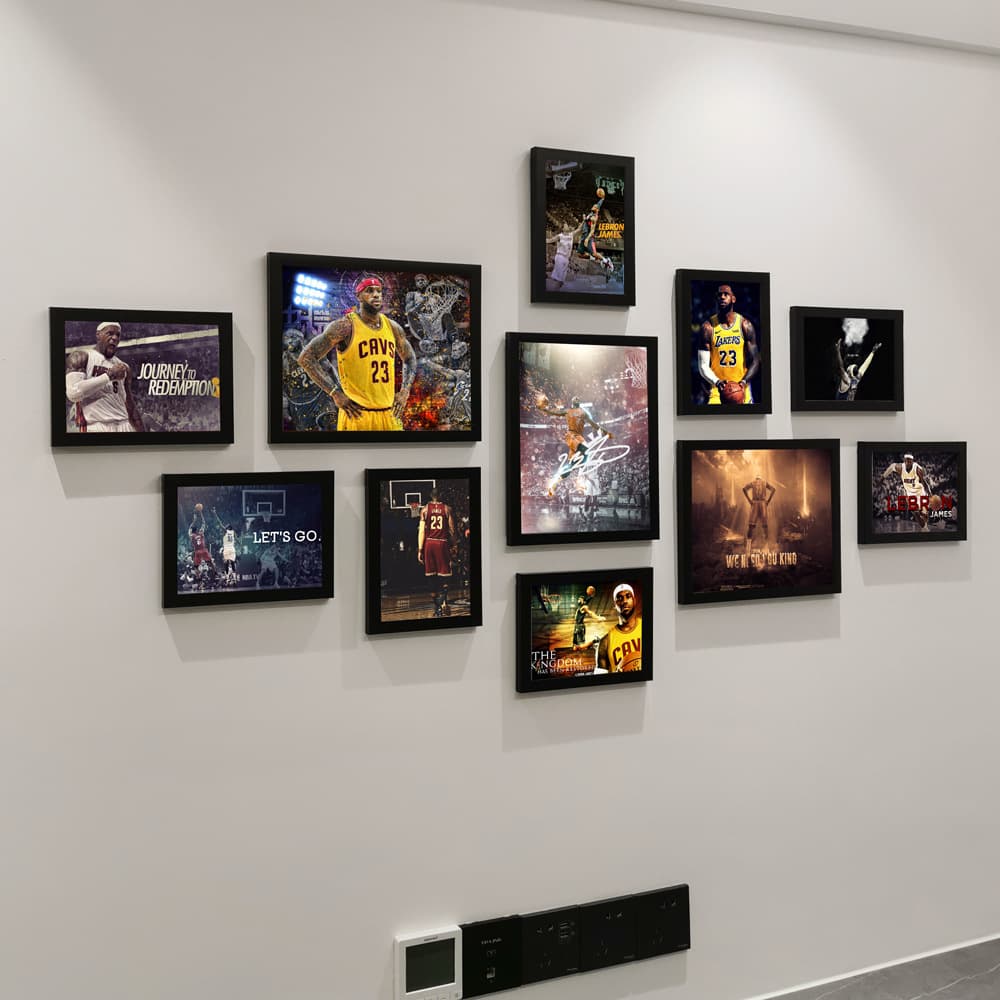 NBA basketball star LeBron James poster wall art for dorm room bedroom bar decorative painting background frame photo wall