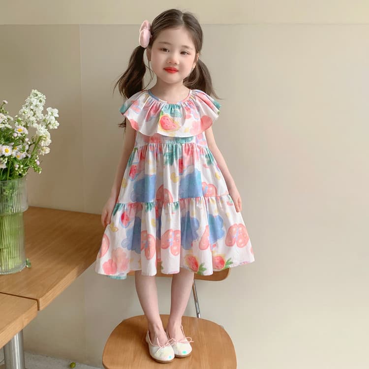 Girls Dress Summer 2026 New Style Children Fashion Baby Sweet Thin Sleeveless Summer Cotton Dress