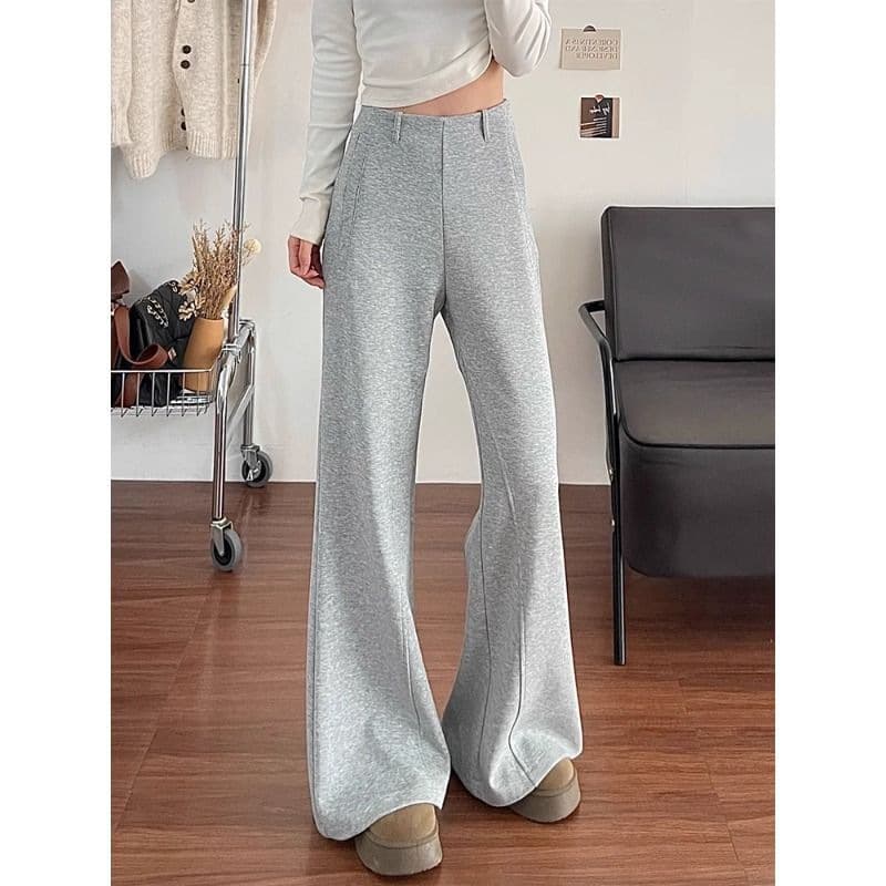 Gray low-waisted slightly flared casual pants for women in autumn and winter 2025 new style non-leg-fitting loose-fitting walking sports sweatpants floor mopping pants