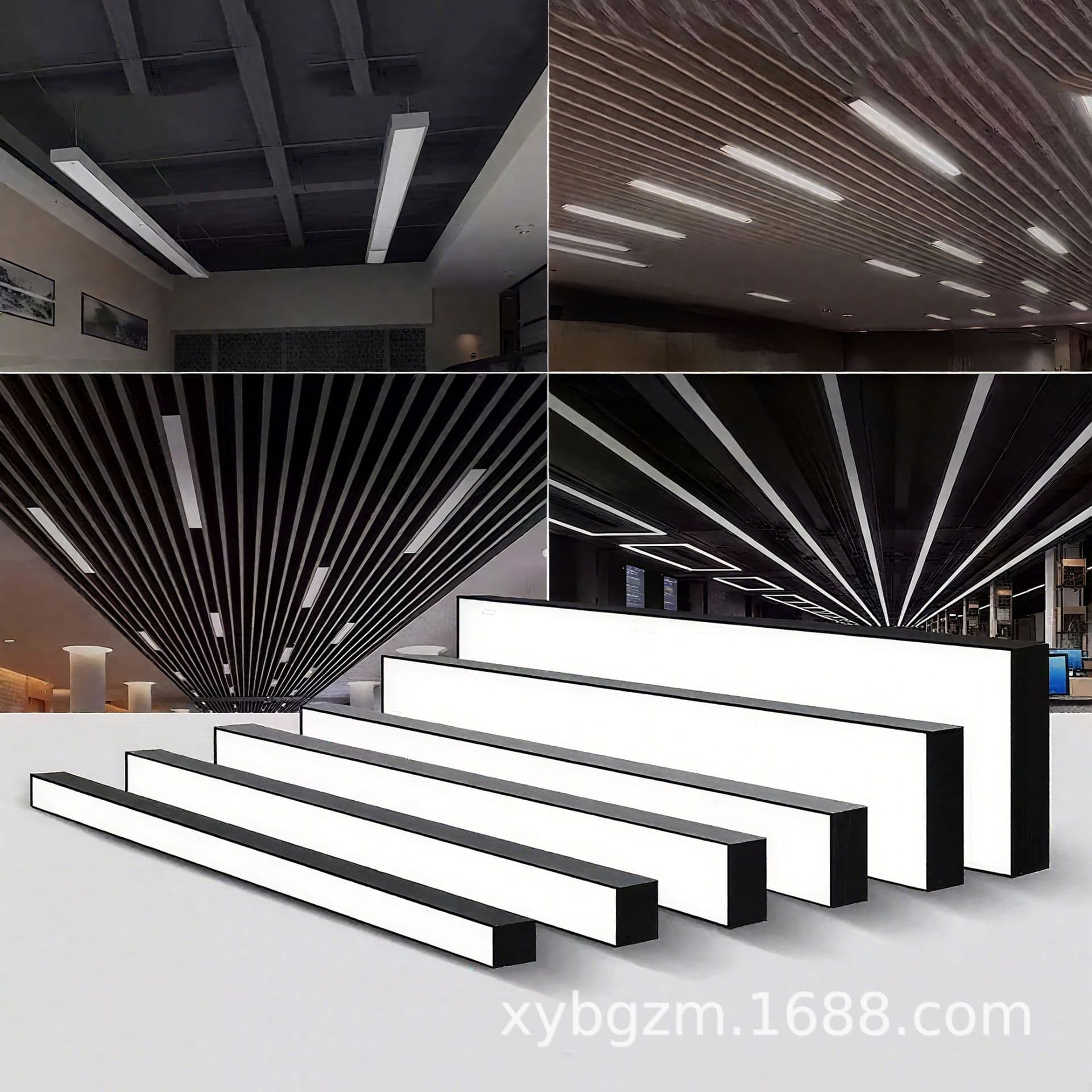 LED Office Light Office Pendant Light Office Building Mall Restaurant Light Square Tube Light Ceiling Linear Light LED Linear Light
