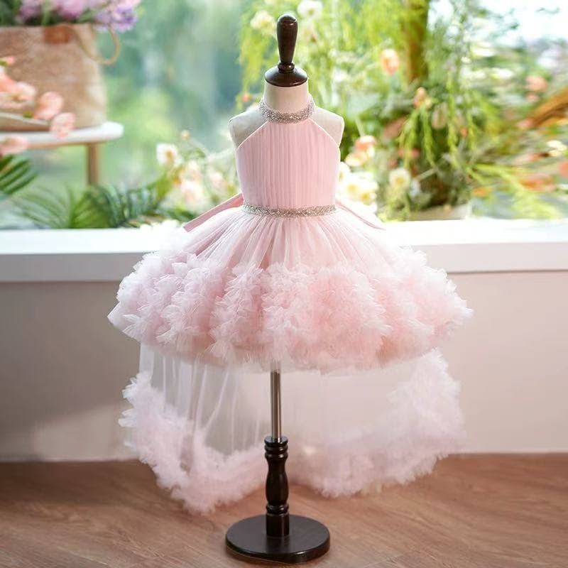 Girls' Evening Gown High-End Luxury Unique Princess Dress Children's Host Runway Piano Performance Spring Outfit