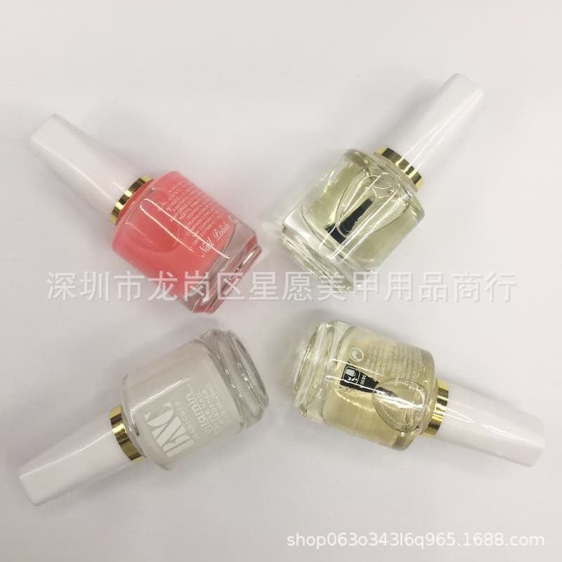 Nail Care Kit 4-Piece Set: Cuticle Softener, Nourishing Oil, Clear Top Coat, Base Coat