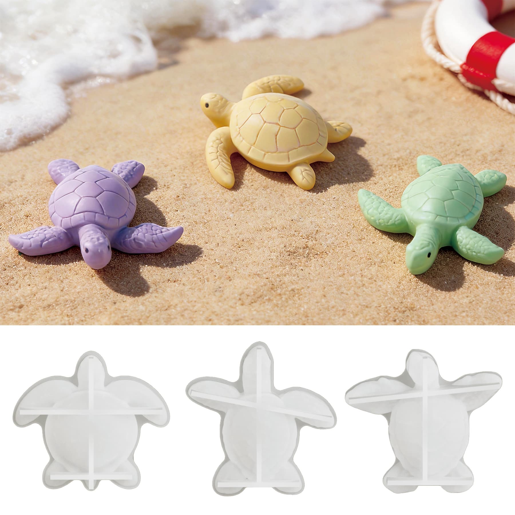 Zongbo Silicone DIY Aroma Candle Gypsum Ornament Resin Mold 3D Sea Turtle Marine Animal Silicone Mold