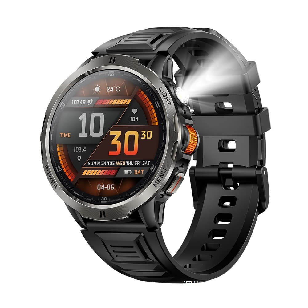 KT92 Smart Watch Encoder LED Light 1100mAh Battery 3ATM Waterproof 1.7-inch Screen Bluetooth Calling