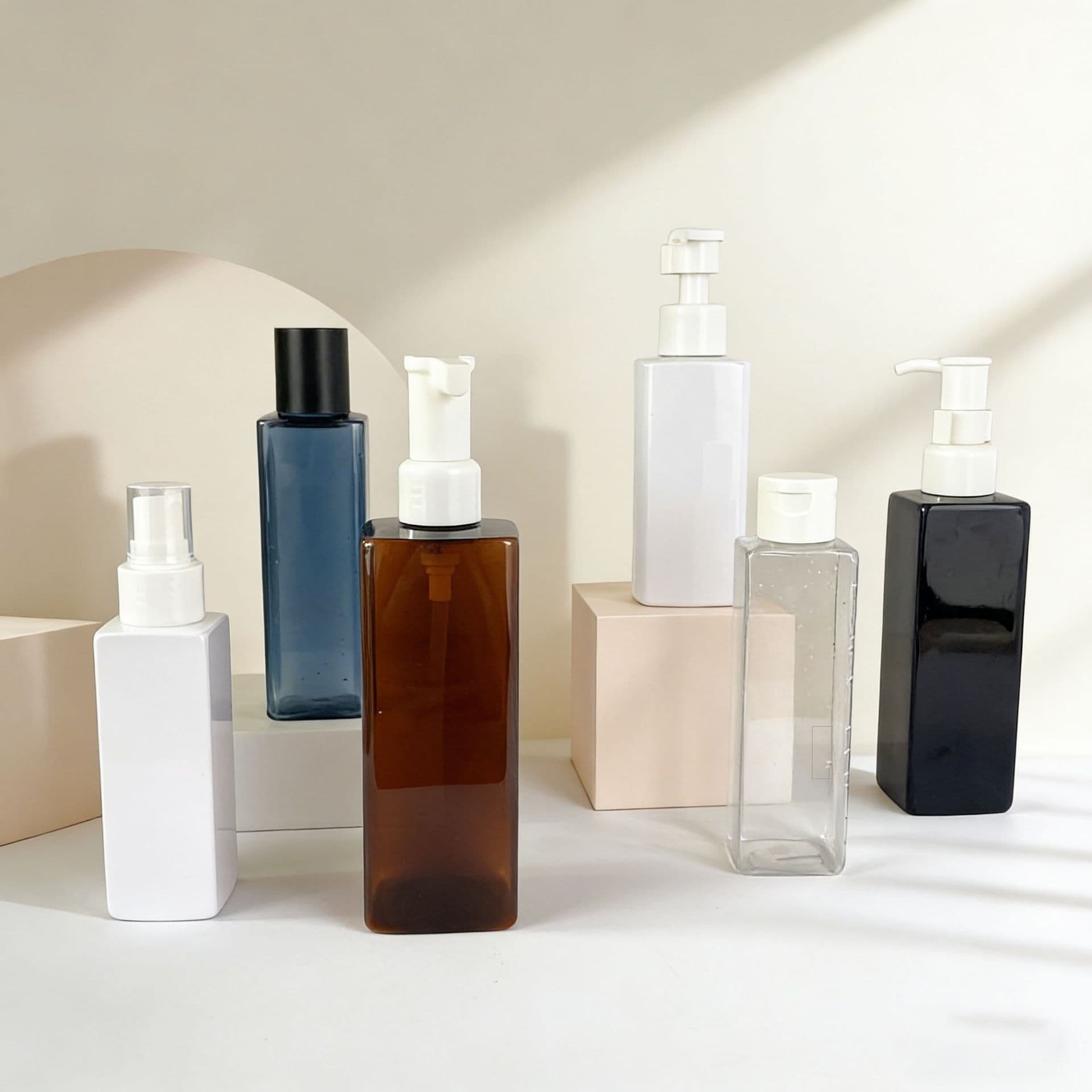 pet cuboid 100ml toner lotion bottle 150 makeup setting spray 200 body lotion bottle 300 shampoo bottle
