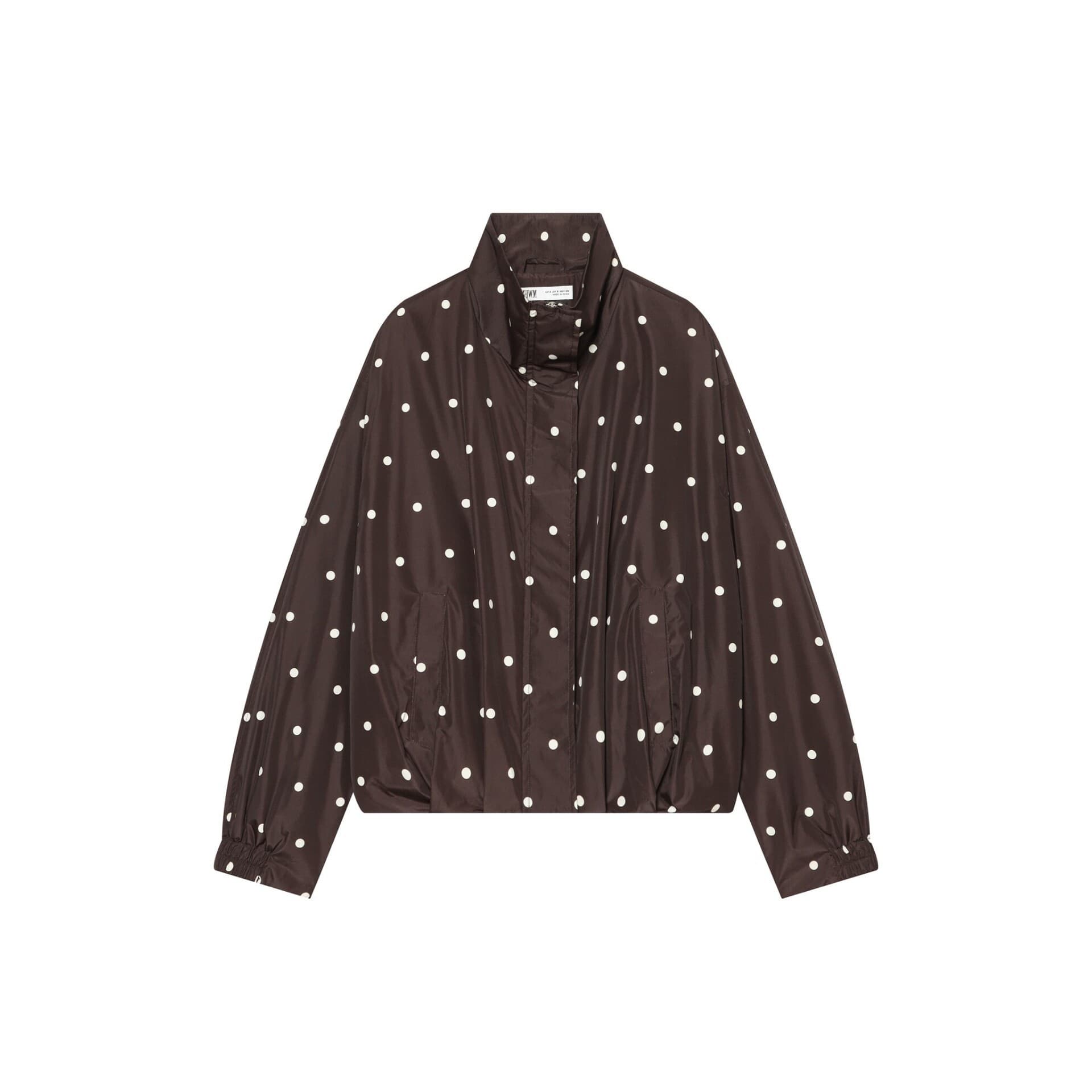 2026 New European and American Cross-Border Retro Polka Dot Short Bomber Jacket with Stand Collar 6318278